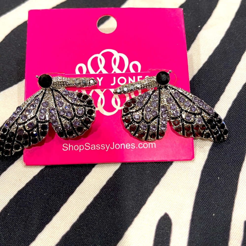 Gorgeous Hadassa Crystal Studs Purple Sassy Jones boutique